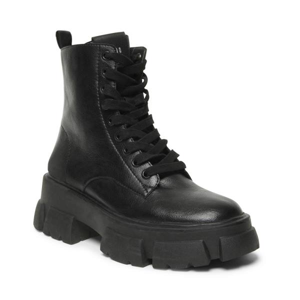 Botins Steve Madden Thora Couro Feminino Pretas | SM-419VP