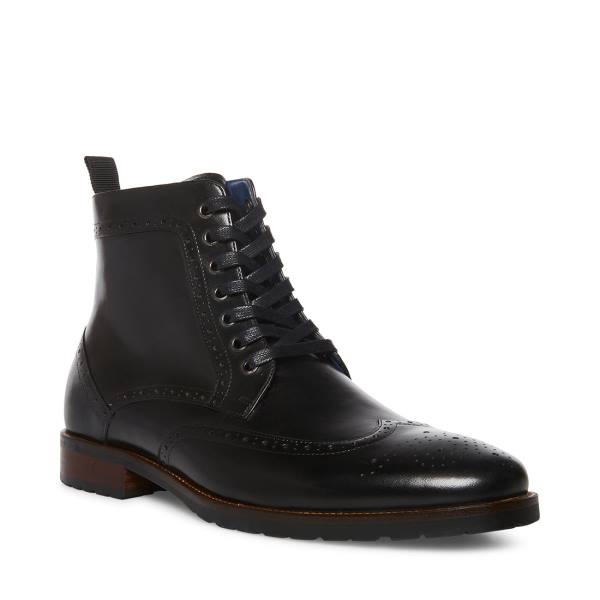 Botins Steve Madden Tilman Couro Masculino Pretas | SM-572UR