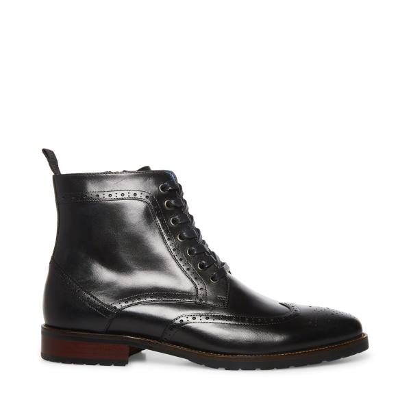 Botins Steve Madden Tilman Couro Masculino Pretas | SM-572UR