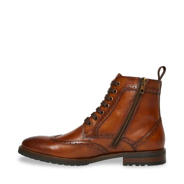 Botins Steve Madden Tilman Tan Couro Masculino Marrom | SM-743ZD