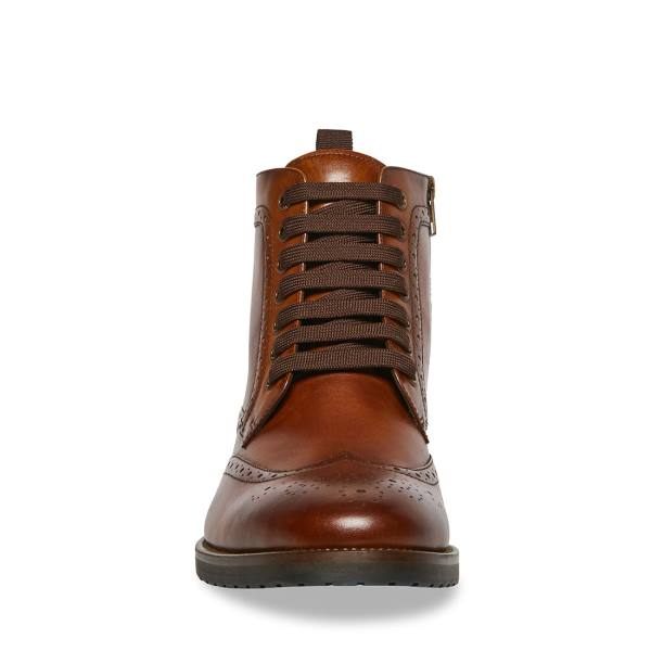 Botins Steve Madden Tilman Tan Couro Masculino Marrom | SM-743ZD