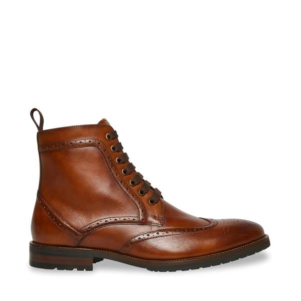 Botins Steve Madden Tilman Tan Couro Masculino Marrom | SM-743ZD