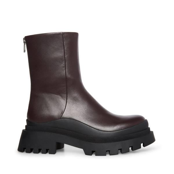 Botins Steve Madden Turf Couro Feminino Marrom | SM-610ZY