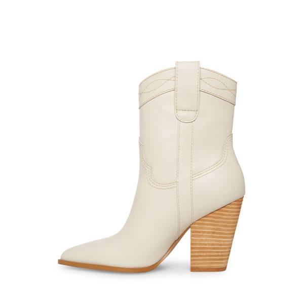 Botins Steve Madden Westyn Bone Couro Feminino Bege | SM-056PQ