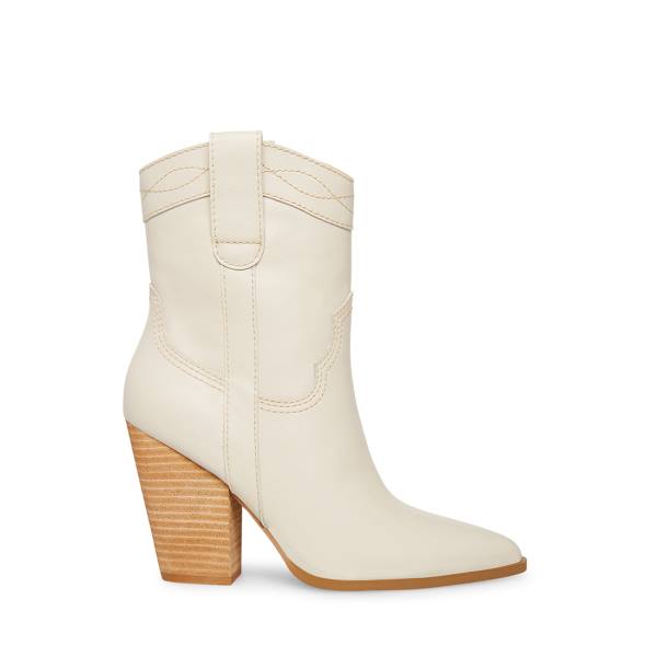 Botins Steve Madden Westyn Bone Couro Feminino Bege | SM-056PQ