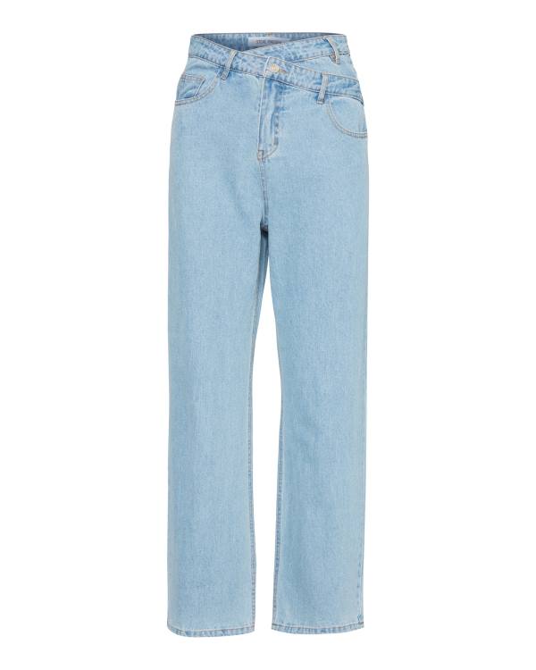 Calças Steve Madden Asymmetrical Boyfriend Jean Feminino Azuis | SM-891IJ