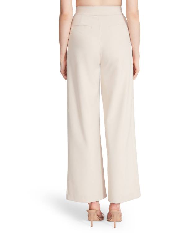 Calças Steve Madden High Waisted Trouser Ivory Feminino Branco | SM-583WQ