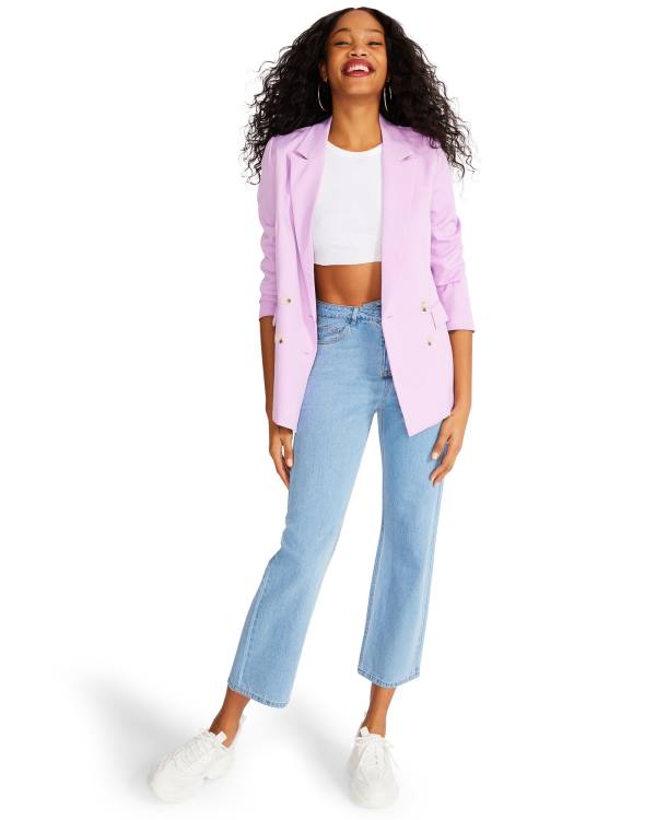 Casaco Steve Madden Boyfriend Blazer Feminino Roxo | SM-163BR