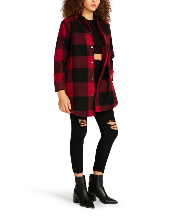 Casaco Steve Madden Eldridge Plaid Feminino Vermelhas | SM-095KI