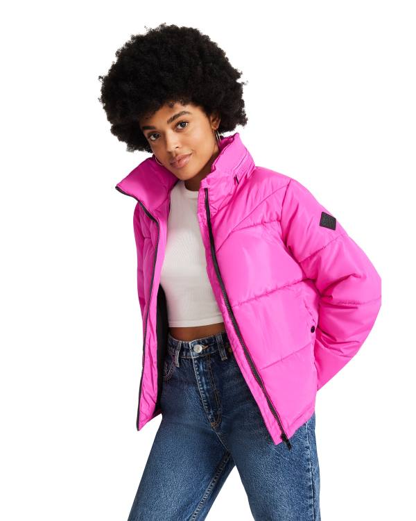 Casaco Steve Madden Hot Puffer Feminino Rosa | SM-821AP