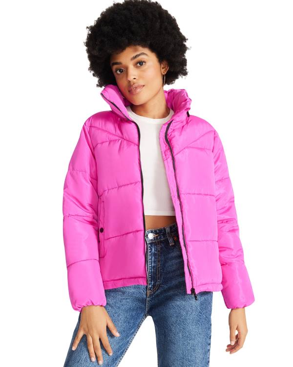 Casaco Steve Madden Hot Puffer Feminino Rosa | SM-821AP