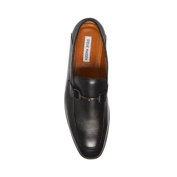 Loafers Steve Madden Aahron Couro Masculino Pretas | SM-920OA