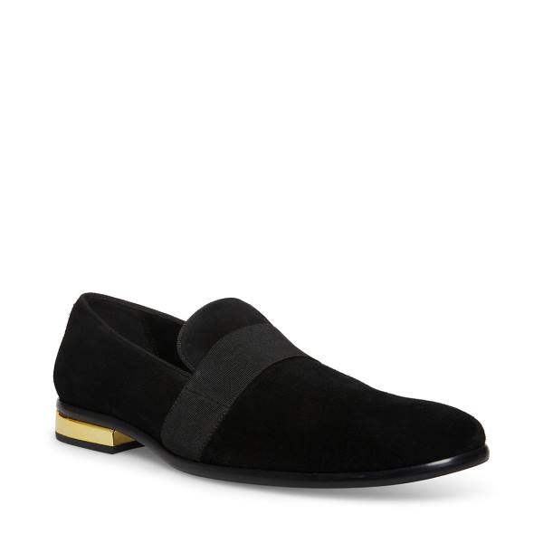 Loafers Steve Madden Anversa Camurça Masculino Pretas | SM-263EU