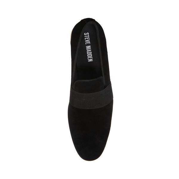 Loafers Steve Madden Anversa Camurça Masculino Pretas | SM-263EU