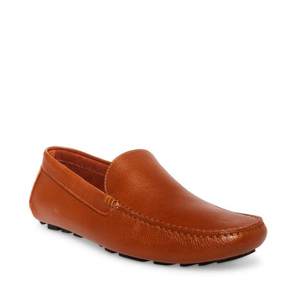 Loafers Steve Madden Bergamo Tan Couro Masculino Marrom | SM-098FB