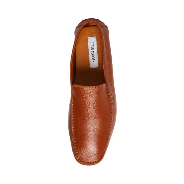 Loafers Steve Madden Bergamo Tan Couro Masculino Marrom | SM-098FB