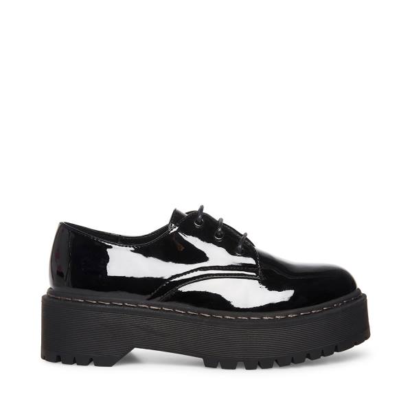 Loafers Steve Madden Brenton Envernizados Feminino Pretas | SM-038TY