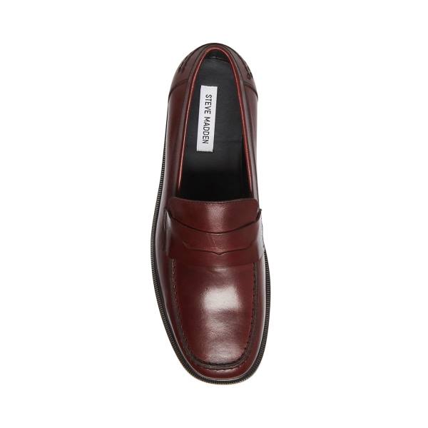 Loafers Steve Madden Brookline Burgundy Masculino Bordeaux | SM-307PQ