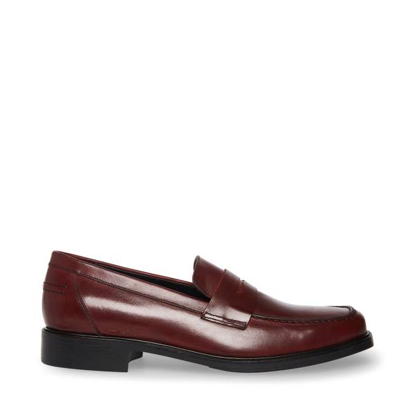 Loafers Steve Madden Brookline Burgundy Masculino Bordeaux | SM-307PQ