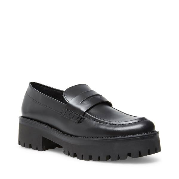 Loafers Steve Madden Crew Box Feminino Pretas | SM-175PS