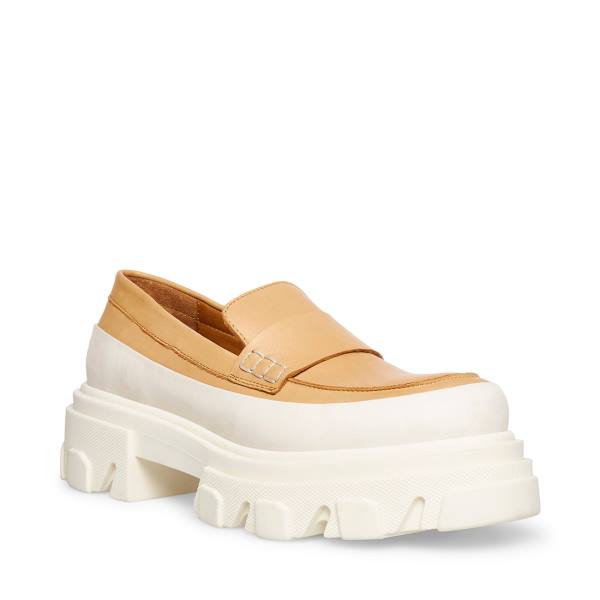 Loafers Steve Madden Flossie Tan Couro Feminino Bege | SM-169MS