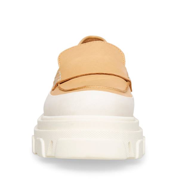 Loafers Steve Madden Flossie Tan Couro Feminino Bege | SM-169MS