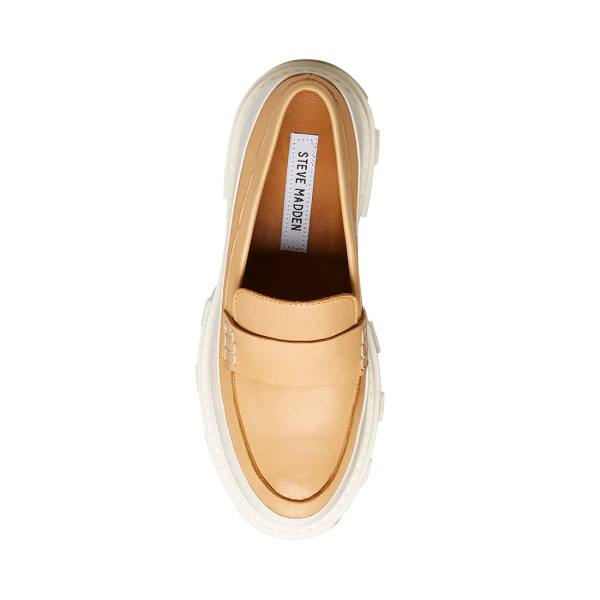 Loafers Steve Madden Flossie Tan Couro Feminino Bege | SM-169MS