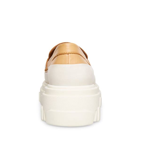 Loafers Steve Madden Flossie Tan Couro Feminino Bege | SM-169MS