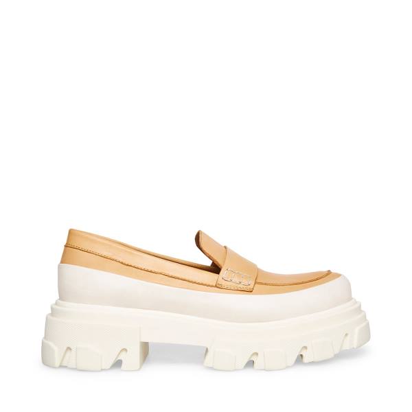 Loafers Steve Madden Flossie Tan Couro Feminino Bege | SM-169MS