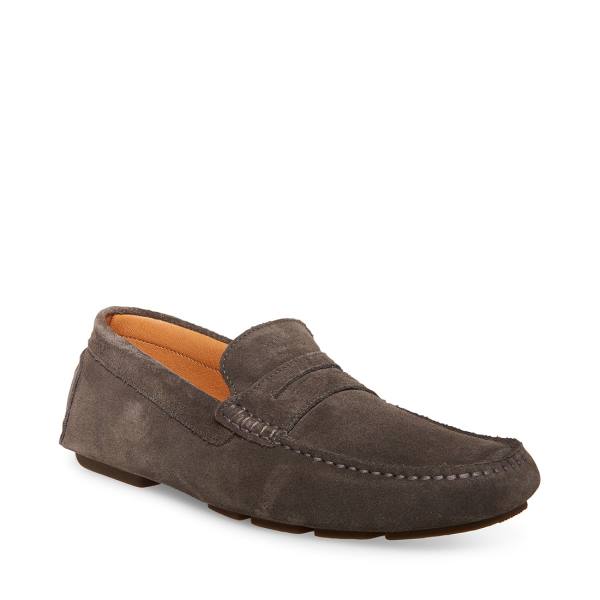 Loafers Steve Madden Italo Camurça Masculino Cinzentas Escuro | SM-563OH