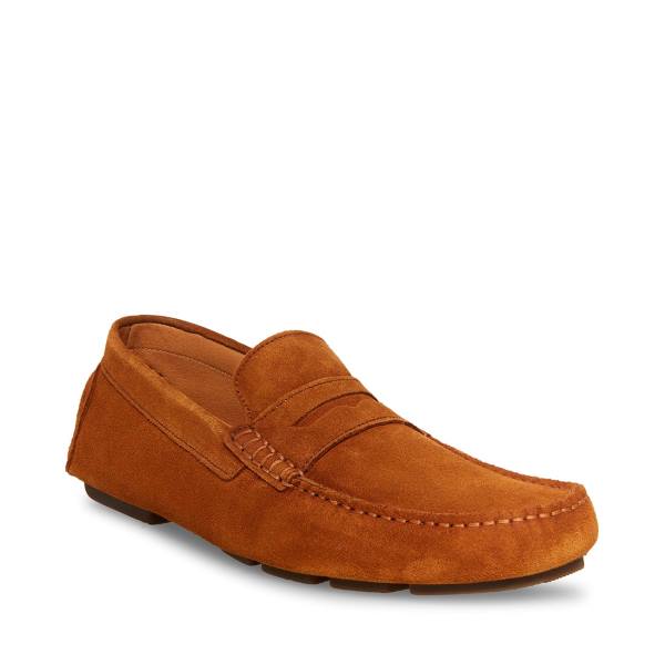 Loafers Steve Madden Italo Cognac Camurça Masculino Marrom | SM-287VQ