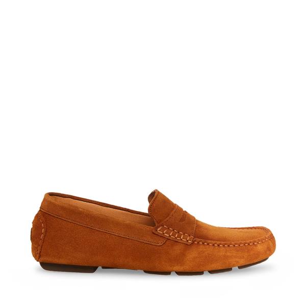 Loafers Steve Madden Italo Cognac Camurça Masculino Marrom | SM-287VQ