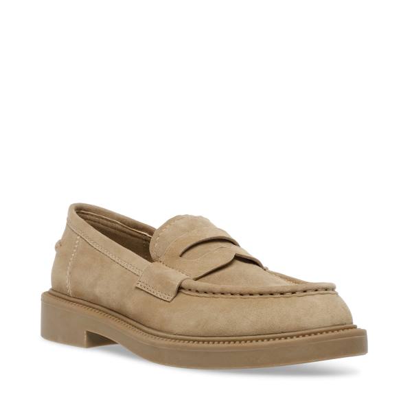 Loafers Steve Madden Kallen Sand Camurça Feminino Marrom | SM-420YF