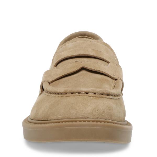 Loafers Steve Madden Kallen Sand Camurça Feminino Marrom | SM-420YF