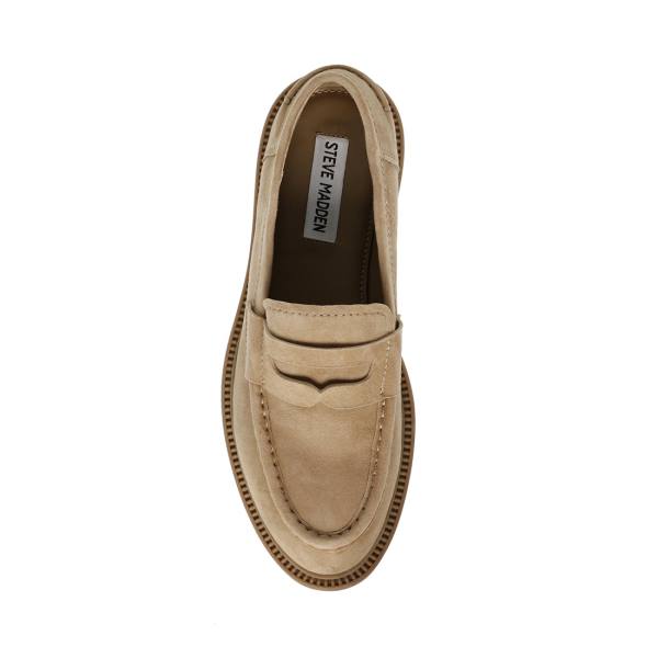 Loafers Steve Madden Kallen Sand Camurça Feminino Marrom | SM-420YF