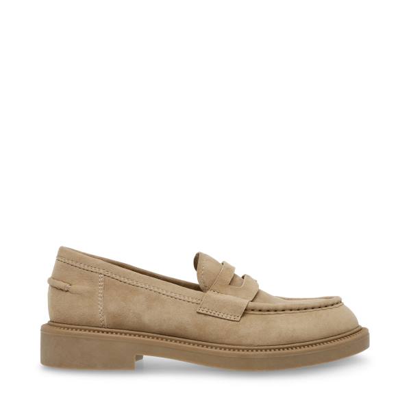 Loafers Steve Madden Kallen Sand Camurça Feminino Marrom | SM-420YF