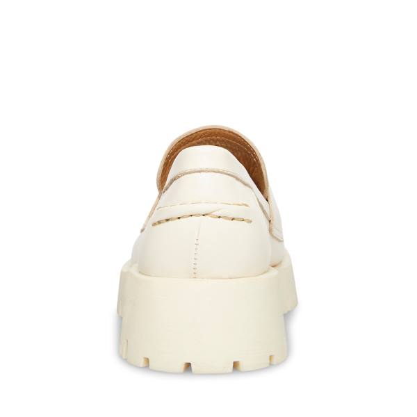 Loafers Steve Madden Lawrence Bone Couro Feminino Bege | SM-256AG