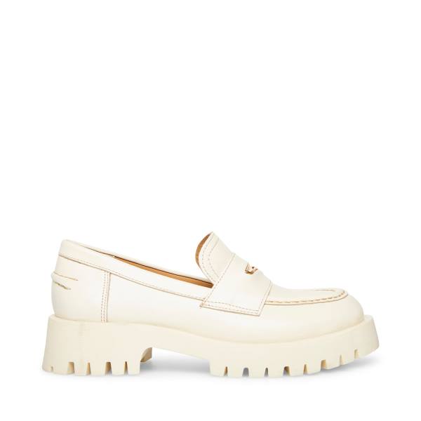 Loafers Steve Madden Lawrence Bone Couro Feminino Bege | SM-256AG