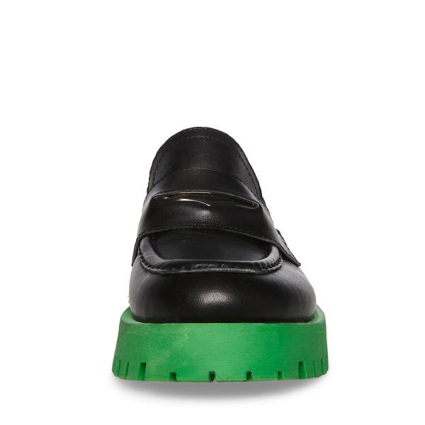 Loafers Steve Madden Lawrence Feminino Pretas Verdes | SM-402SK