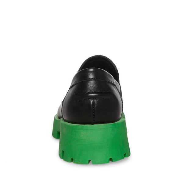 Loafers Steve Madden Lawrence Feminino Pretas Verdes | SM-402SK