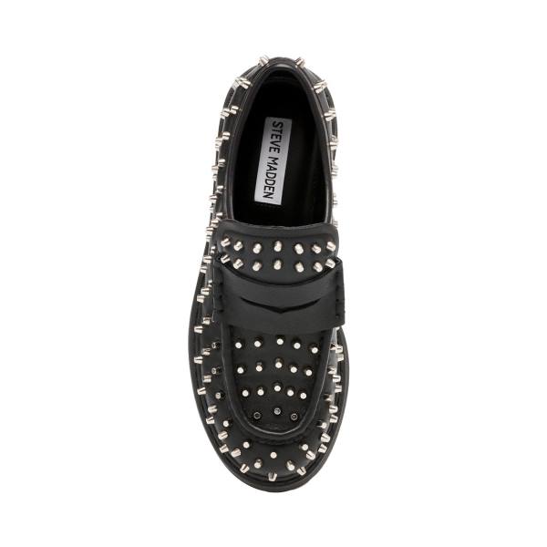 Loafers Steve Madden Malvern Studs Feminino Pretas | SM-375RX