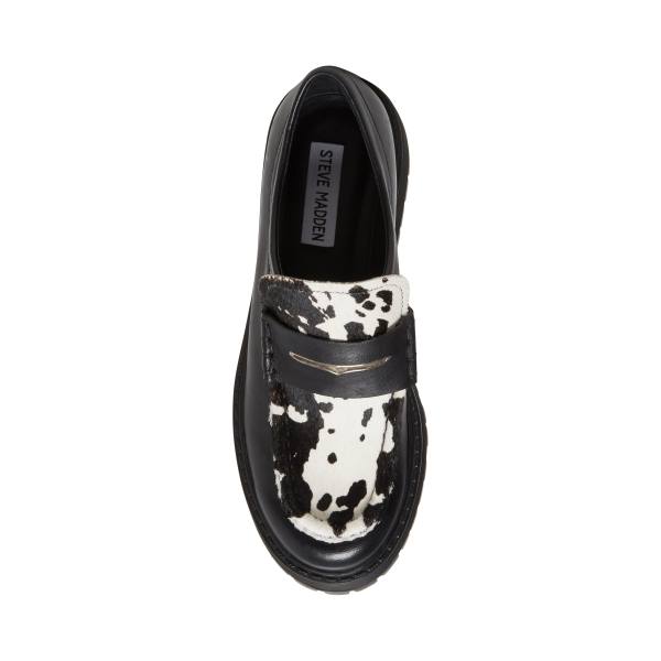 Loafers Steve Madden Malvern-c Feminino Pretas Branco | SM-486UR