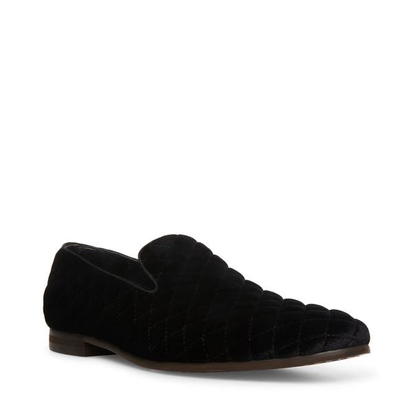 Loafers Steve Madden Quintin Velvet Masculino Pretas | SM-084RP