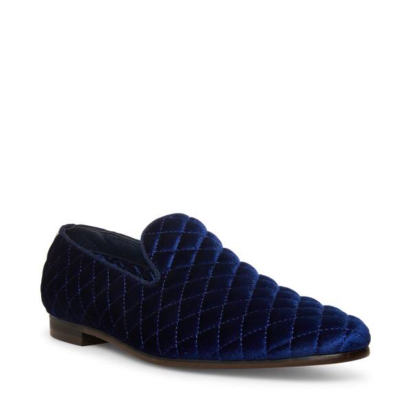 Loafers Steve Madden Quintin Velvet Masculino Azuis | SM-206FJ