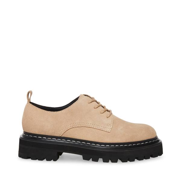 Loafers Steve Madden Sebastian Sand Camurça Feminino Marrom | SM-692UW