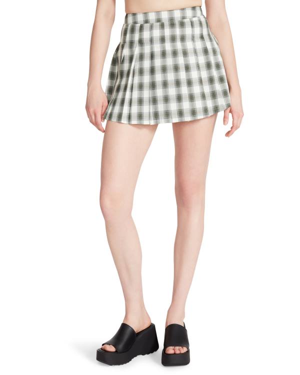 Saias Steve Madden Plaid Pleated Mini Feminino Verdes | SM-529NK