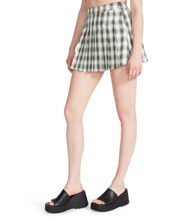 Saias Steve Madden Plaid Pleated Mini Feminino Verdes | SM-529NK