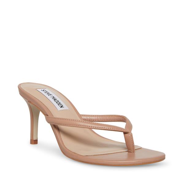 Salto Alto Steve Madden Addyson Tan Couro Heel Feminino Marrom | SM-075SR