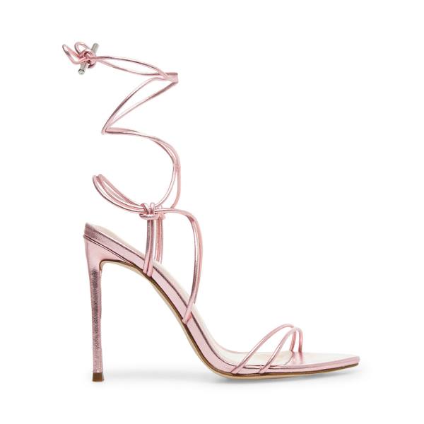 Salto Alto Steve Madden Badgirl Metallic Heel Feminino Rosa Metal | SM-905BO