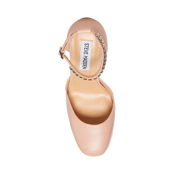 Salto Alto Steve Madden Bangle Blush Couro Heel Feminino Rosa | SM-369HJ